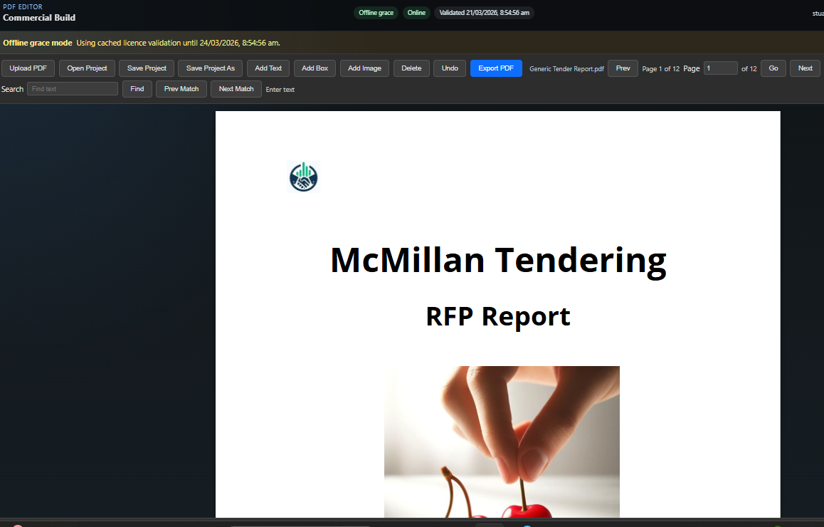 DropText PDF desktop app showing the editing workspace and PDF preview